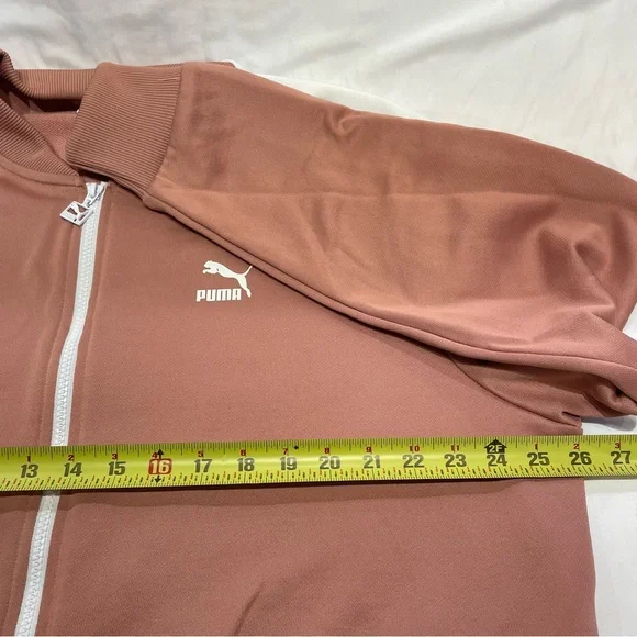 Puma Mens Pink/White Track Jacket XXL Long Sleeve Pocket Zip Athletic Sporty - Picture 14 of 14